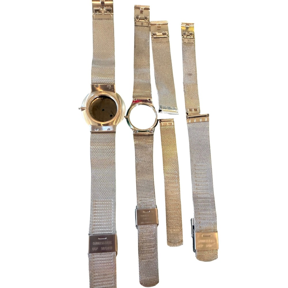 Lot of 4 Skagen Stainless Steel Mesh Watch Bands | Milanese Style Mixed‎ Lengths